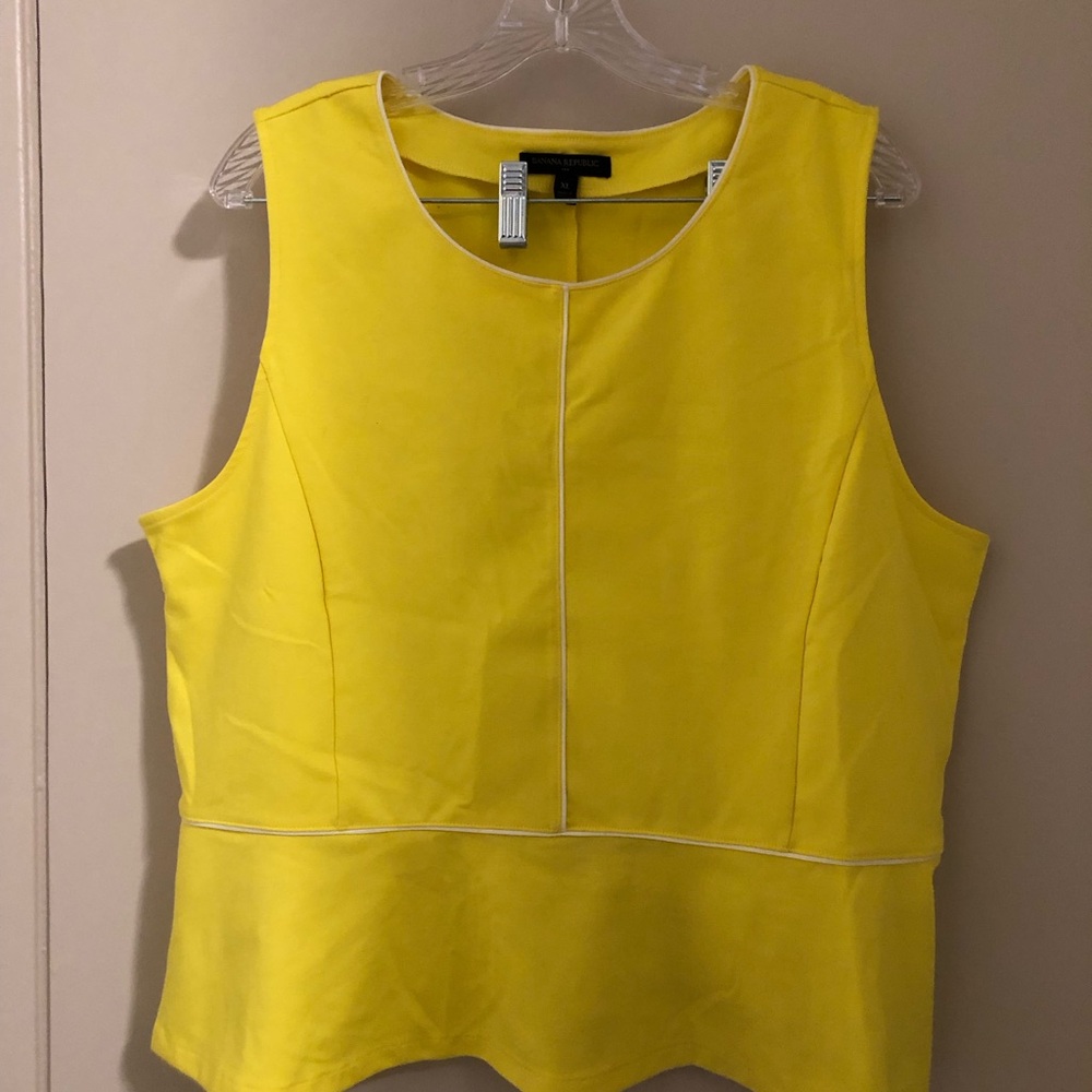 Banana Republic Bright Yellow Sleeveless Peplum Top